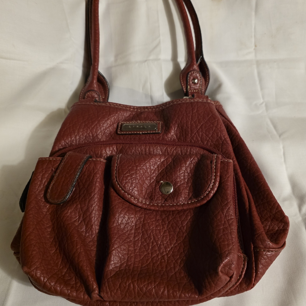 Strada Deep Red Leather Shoulder Bag Used
